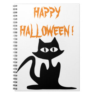 CADERNO ESPIRAL GATO PRETO "HELLOWEEN"