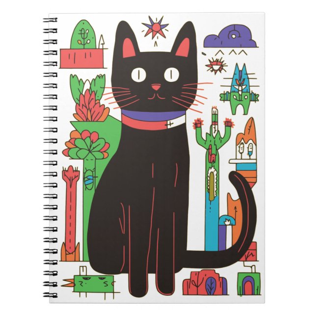 Caderno Espiral Gato Preto Jogador (Frente)