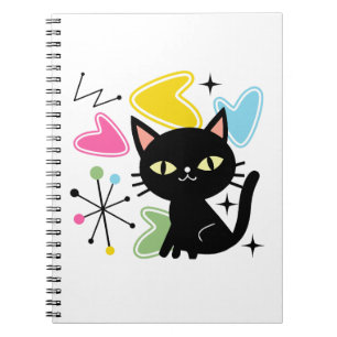 Caderno Espiral gato preto meio século
