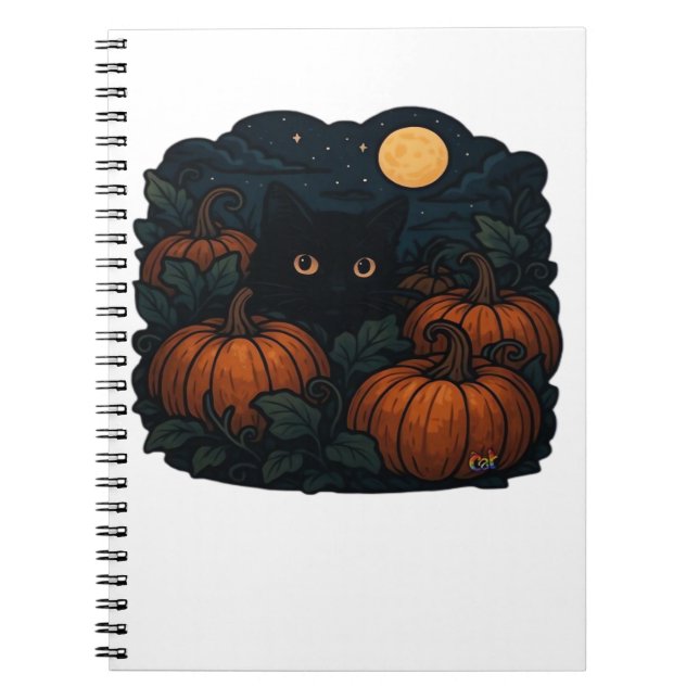 Caderno Espiral Gato Preto na Camisa-T Clássica do Patch (Frente)