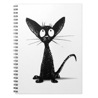 Caderno Espiral Gato preto oriental