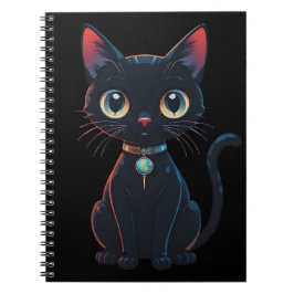 Caderno Espiral Gato Preto Pouco Assustador