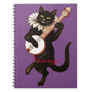 Caderno Espiral Gato que joga o banjo Thunder_Cove