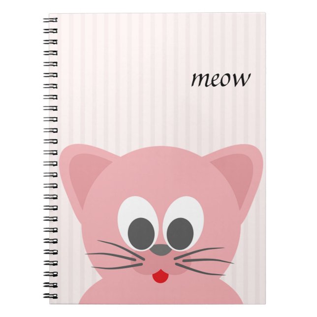 Caderno Espiral Gato Rosa-de-fenda doce (Frente)