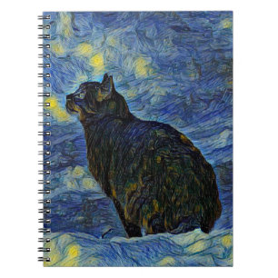Caderno Espiral Gato Shambhala de pintura digital em Vincent Van G