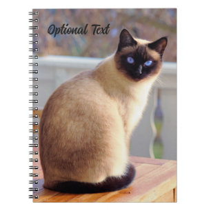 Caderno Espiral Gato Siamês Bela Personalizado com Olhos Azuis