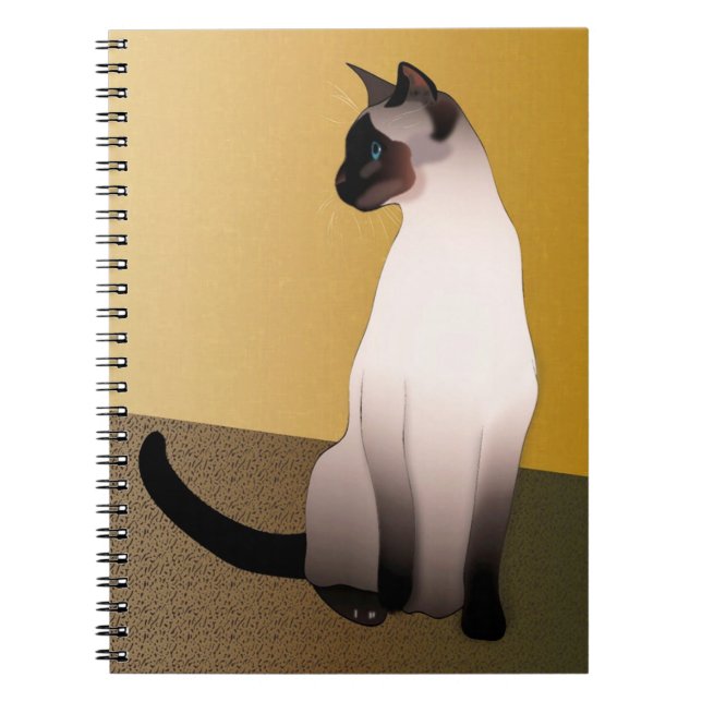 Caderno Espiral Gato Siamês de Seal Point (Frente)