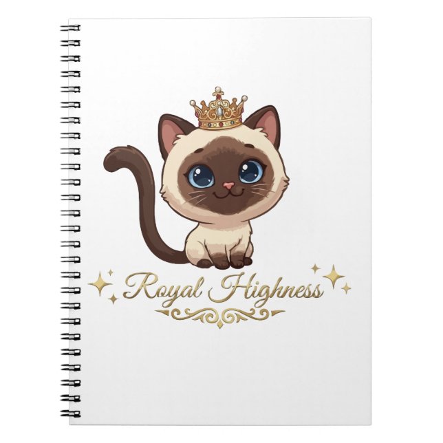 Caderno Espiral Gato Siamesês Real Fofo (Frente)
