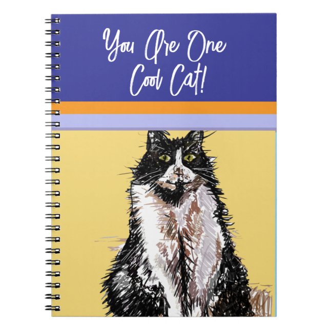 Caderno Espiral Gato Smoking Pastel Gatos Rapazes Você É Um Gato F (Frente)