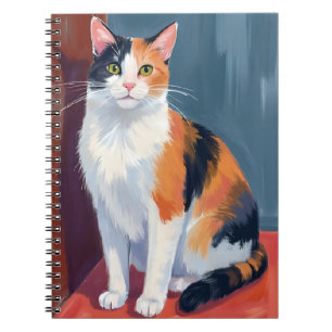 Caderno Espiral Gato Tricolor Aquarela Gatinho Bonito Gato Anima