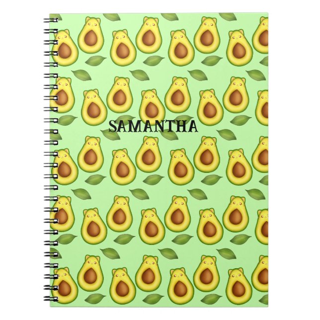 Caderno Espiral Gato Verde Avocado (Frente)
