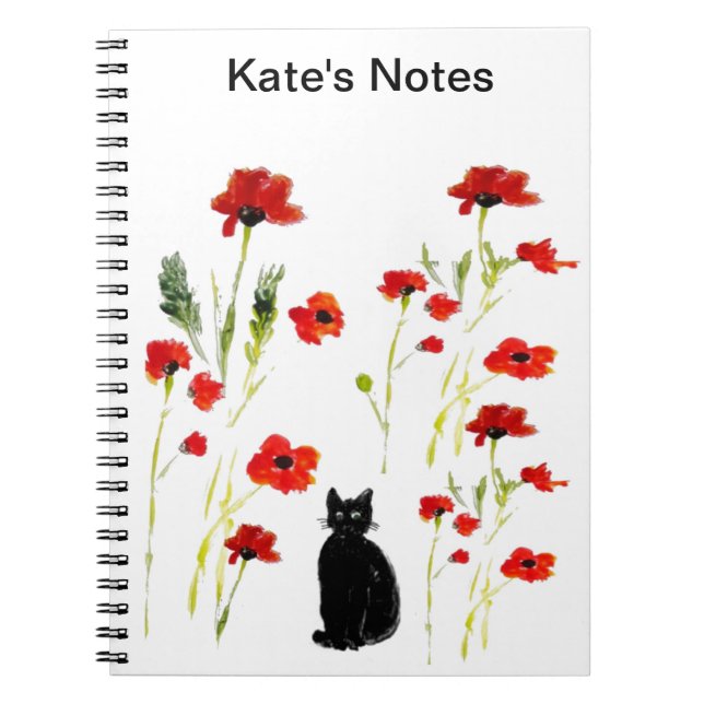Caderno Espiral Gato Vermelho Picado Personalizado (Frente)