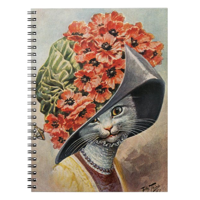 Caderno Espiral Gato Vitoriano com Notebook Hat 3 Espiral (Frente)