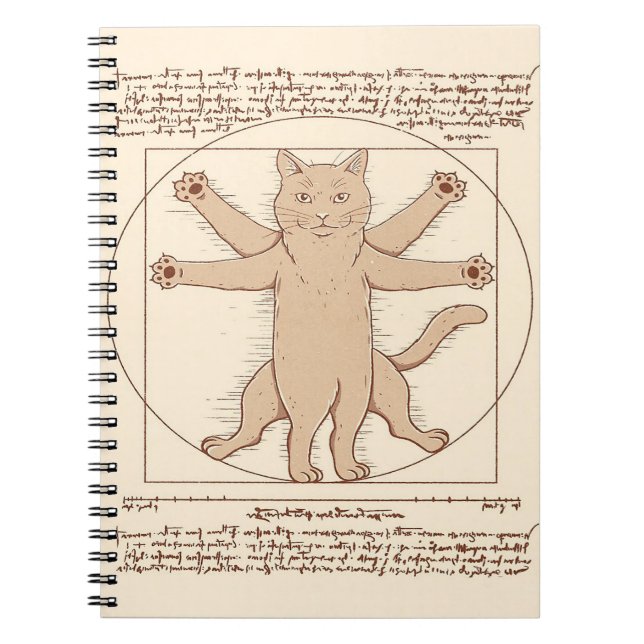 Caderno Espiral Gato Vitruviano |Design de Gato Gato (Frente)
