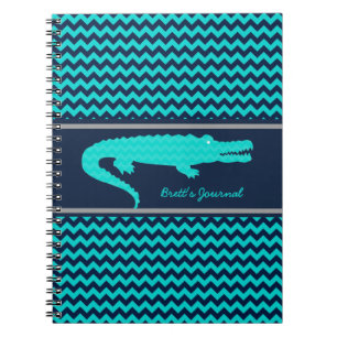 Caderno Espiral Gator Aqua/Marinho no notebook personalizado Chevr