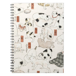 Caderno Espiral Gatos (1847-1850) Utagawa Kuniyoshi.