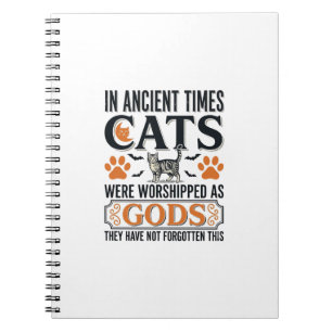 Caderno Espiral Gatos Antigos Engraçados Adorados Como Deuses Cami
