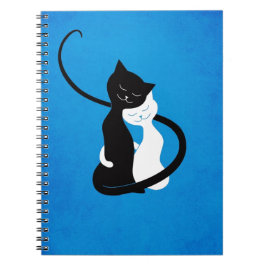 Caderno Espiral Gatos Cachorros Apaixonados Por Passos De Gato Azu