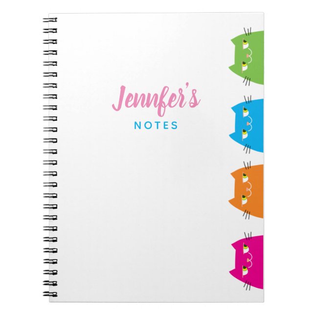 Caderno Espiral Gatos Cujos Kawaii (Frente)