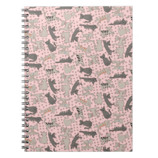 Caderno Espiral Gatos da dança com impressões da pata