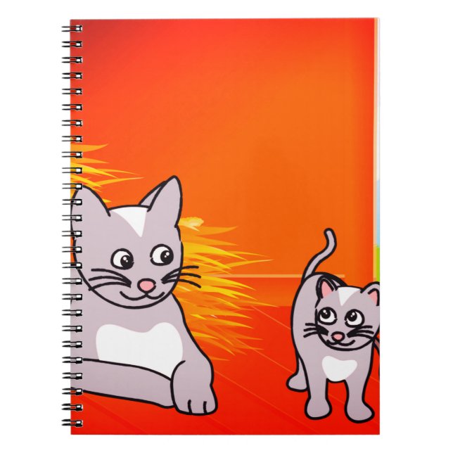 Caderno Espiral Gatos de Cartoon (Frente)