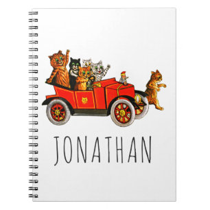 Caderno Espiral Gatos de Desenhos Animados Engraçados Antigos Gati