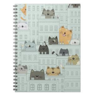 Caderno Espiral Gatos De Gato E A Cidade