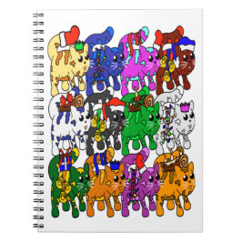 Caderno Espiral Gatos de Natal Festivos Jolly Meowy