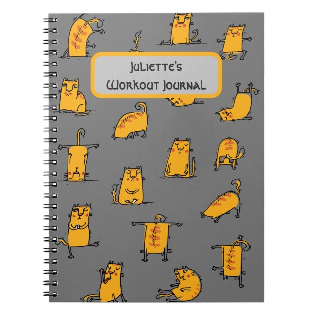 Caderno Espiral Gatos De Yoga Muito Engraçados (Frente)
