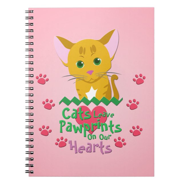 Caderno Espiral Gatos Deixam Pawprint (Frente)