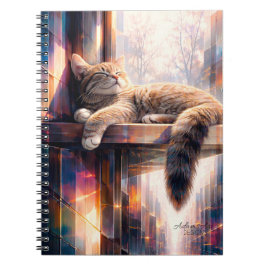 Caderno Espiral Gatos dos Sonhos Iluminados pelo Sol Arte Felina A