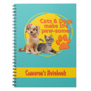 Caderno Espiral Gatos e Cachorros Tornam a Vida Incrível!