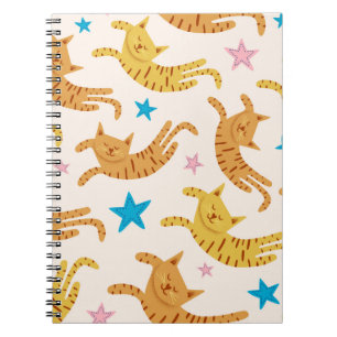 Caderno Espiral Gatos e Estrelas Caprichosos: Molde de Moda Infant