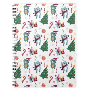 Caderno Espiral Gatos Fofos E Natal