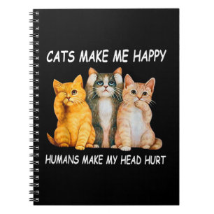 Caderno Espiral Gatos Me Fazem Humanos Felizes Fazer Minha Cabeça