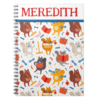 Caderno Espiral Gatos Ocupados Em Todos Os Notebooks Com Impressão