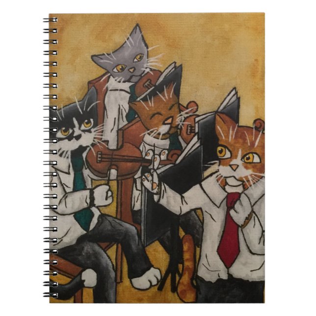 Caderno Espiral Gatos Orquestres (Frente)