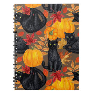Caderno Espiral Gatos pretos e abóboras 2