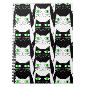 Caderno Espiral Gatos Pretos e Brancos