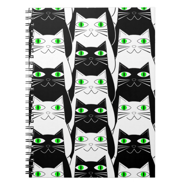 Caderno Espiral Gatos Pretos e Brancos (Frente)
