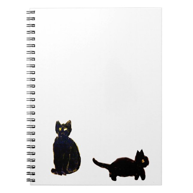 Caderno Espiral Gatos Pretos, Gatinhos, Cubra (Frente)