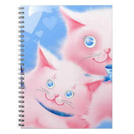 Caderno Espiral Gatos Rosa