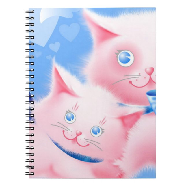 Caderno Espiral Gatos Rosa (Frente)