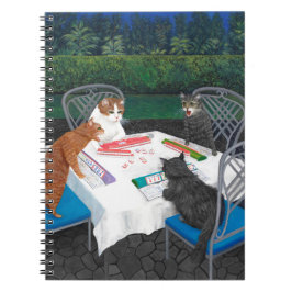 Caderno Espiral Gats Playing Mahjong