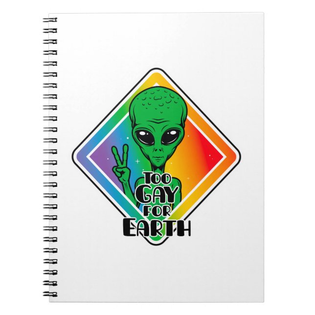 Caderno Espiral Gay Demais Para OVNI Alienígena Engraçado Da Terra (Frente)
