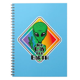 Caderno Espiral Gay Demais Para OVNI Alienígena Engraçado Da Terra