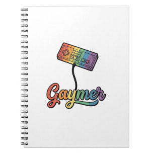 Caderno Espiral Gaymer Rainbow Gamer Vector Camisa Design_1