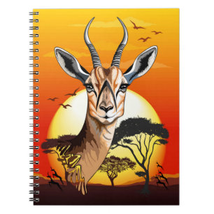 Caderno Espiral Gazelle African Antelope Wild Animal