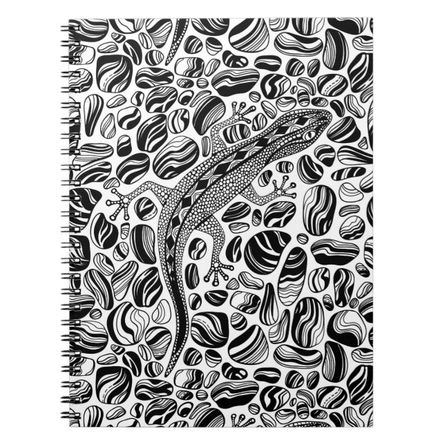 Caderno Espiral Gecko e seixos (Frente)