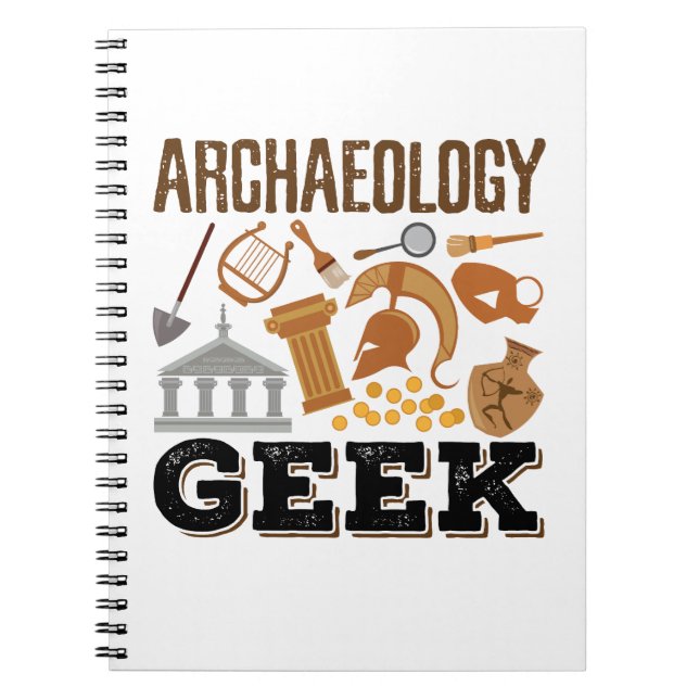 Caderno Espiral Geek de arqueologia estudante arqueólogo Lover (Frente)